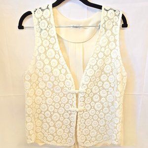 Charles Daniel vest 80-90'S off white/eggshell color, size L